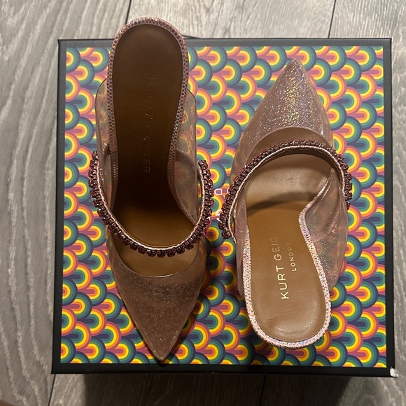 Kurt Geiger Shoes - Kurt Geiger Rose Gold Pointed Toe Mules